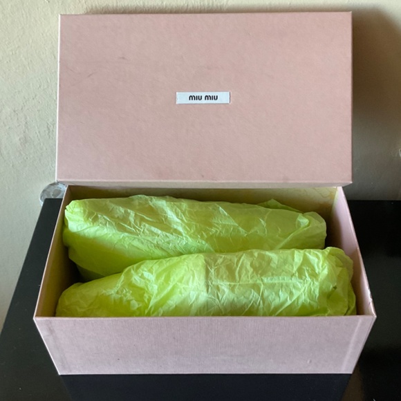 Miu Miu Prada New! ❤️ White Nappa Leather Metal Point Cap Platform Sneak… - Picture 16 of 16